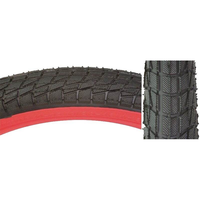 20×1.95 Kenda Kontact BMX Tire – Black w/ Red Sidewall